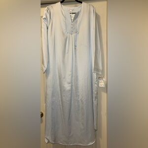 NWT Carole Hochman Luxury Sleep Brush Back Cotton Nightgown Women’s Large Blue